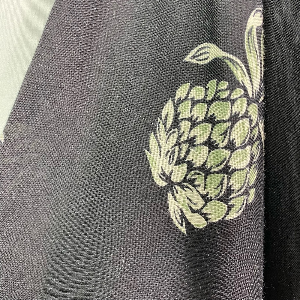 Vintage Black Pineapple Cocktail Print Shirt Lg - Picture 2 of 8